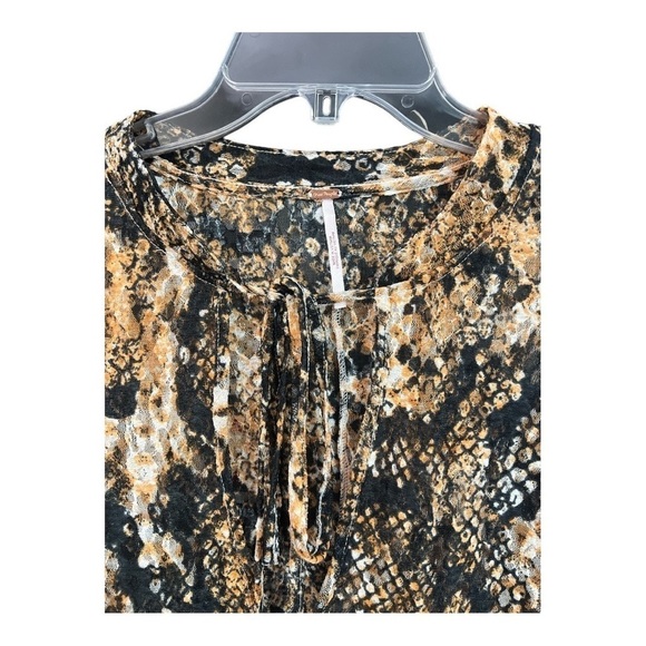Free People Out for the Night Top in Snakeskin Combo Size Small NEW GH1 - Picture 2 of 4